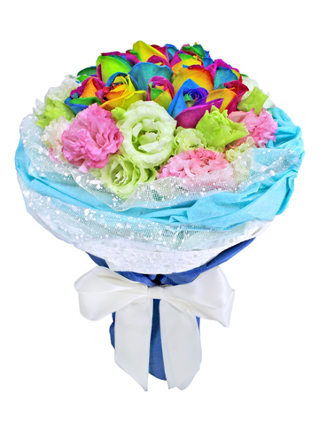 Florist Flower Bouquet - Rainbow Rose RB01 - L36514014 Photo