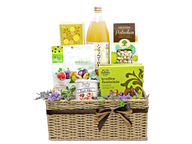 Wine n Food Hamper - Fancy Picnic Juice And Chocolate Gift Hamper FH80 - L76600258 Photo